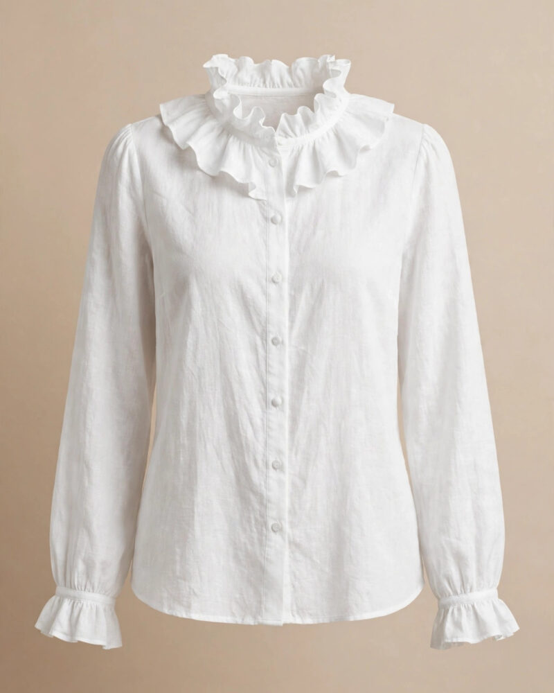 White Ruffle Top